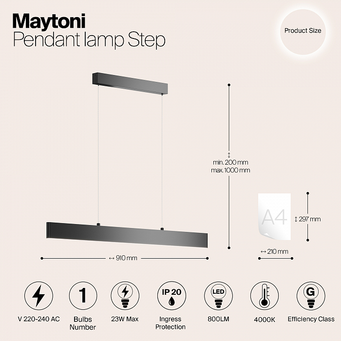Светильник Maytoni P010PL-L23W4K