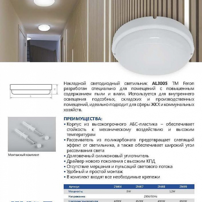 Накладной FERON 29607