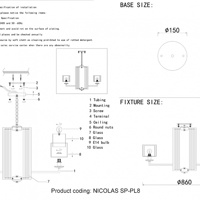 Люстра Crystal Lux NICOLAS SP-PL8 GOLD/WHITE
