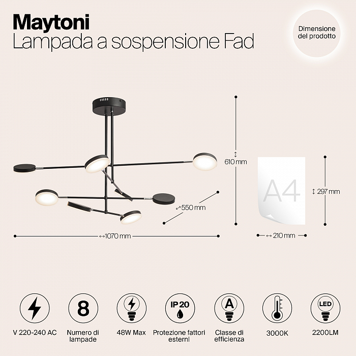 Светильник Maytoni MOD070PL-L48B3K